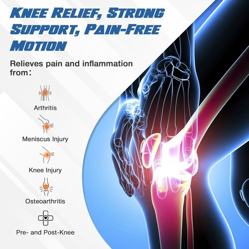 BIHEVN Knee Brace for Meniscus Tear, Arthritis, ACL & Knee Pain, Adjustable Support with Dual Side Stabilizers for Injury Recovery Black Size M (13.8-21")