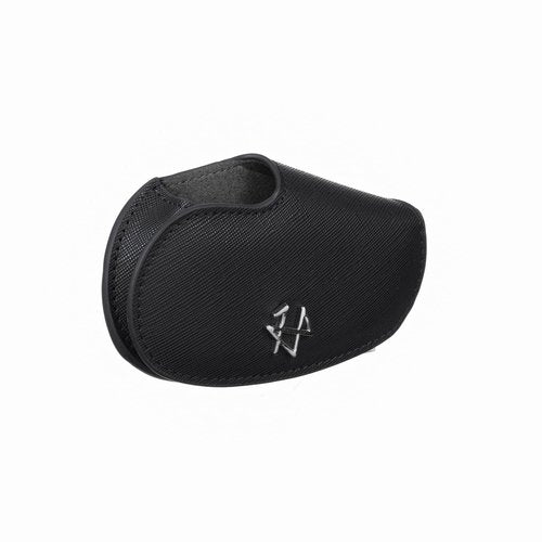 Golf Iron Covers Saffiano Leather Magnetic Club Headcover Black 1pc