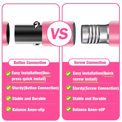 Bbtops Pilates Bar Kit with Resistance Bands(4 x Bands),3-Section Pilates Bar with Stackable Bands Workout Equipment for Legs,Hip,Waist and Arm,Portable Home Gym for Women Full Body (Pink30lbs,40lbs)