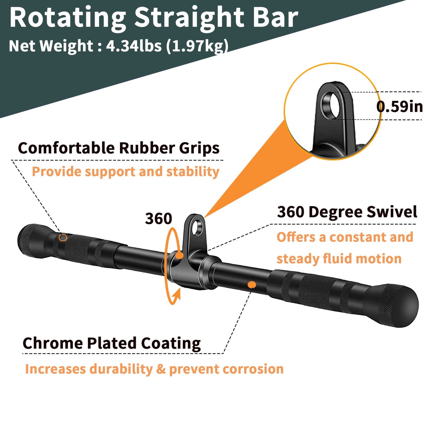 WNOEY Solid Cable Machine Attachment, Cable Attachments for Gym, Gym Cable Attachments, Cable Machine Attachments Set