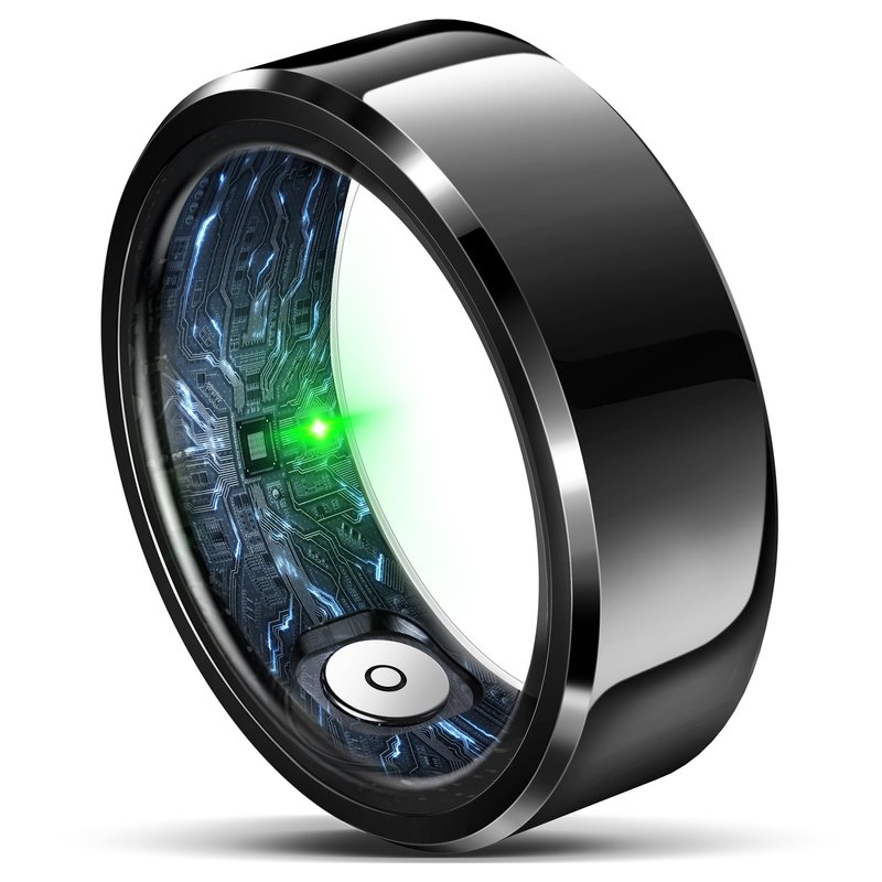 RIFESI Smart Ring for Women Men, Fashion Minimalist Fitness Ring & Sleep Tracker Ring with Heart Rate, SPO₂,Blood Pressure,5ATM Waterproof Health Ring, No Subscription,Women Men Gift (Black,10)