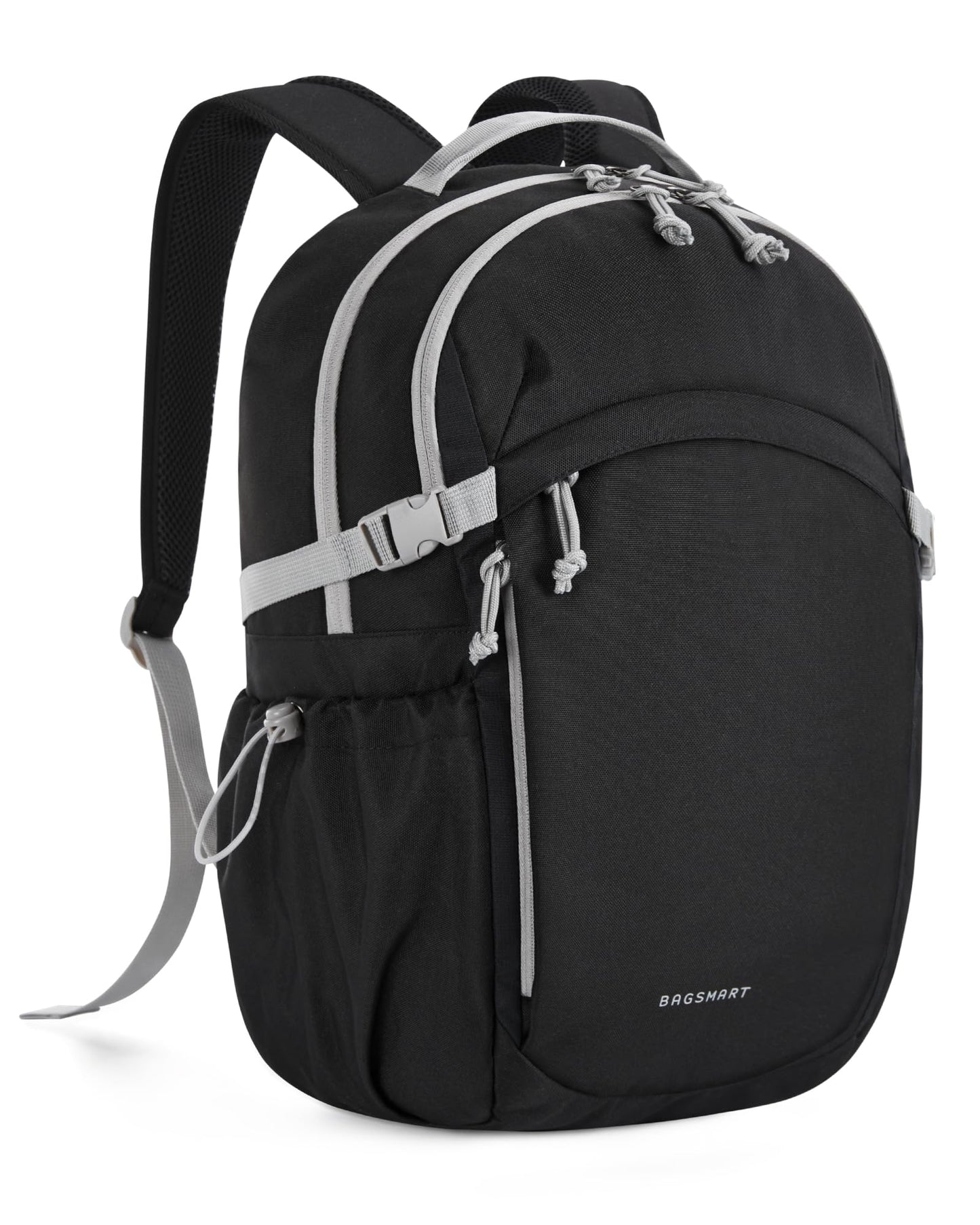 BAGSMART Travel Backpack for Women&Men, Lightweight 15.6" Casual Backpack for College, TSA Carry On Backpack for Airplanes, Black