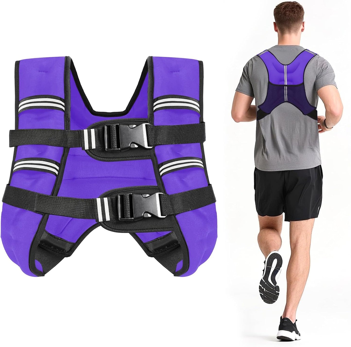 Zikopomi Weighted Vest - Versatile 6lb to 30lb Options with Reflective Stripes for Enhanced Workouts