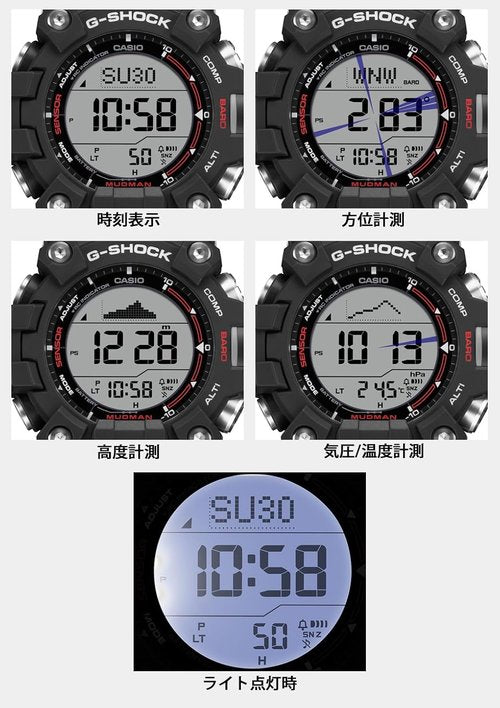 Casio G-Shock GW-9500-1JF | Master of G Series MUDMAN Watch with Triple Sensor - Japan Import