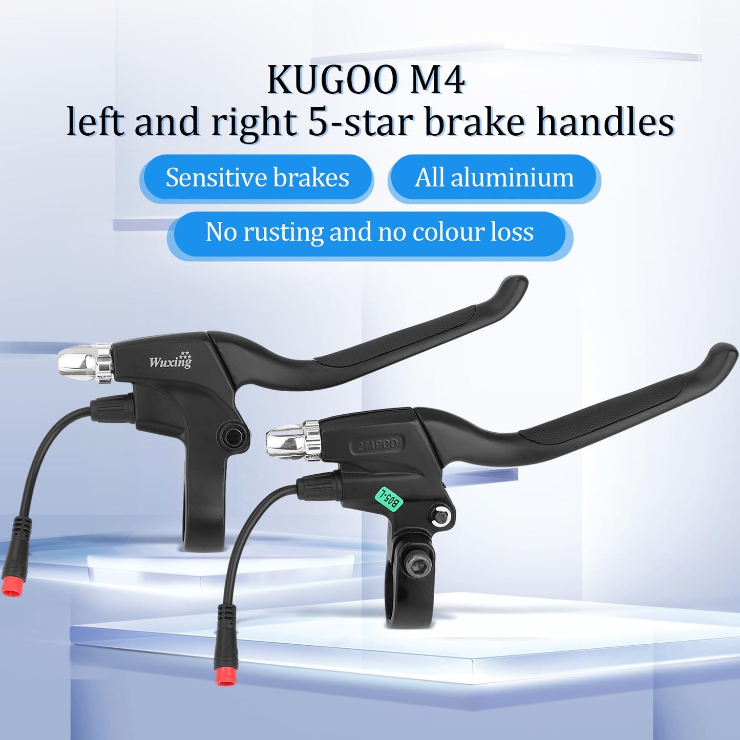 Yungeln Scooter Brake Handle Lever,Left Right Brake Lever Set Compatible with KUGOO M4 M4 PRO Aluminum Alloy Brake Handle with 2pin Connector