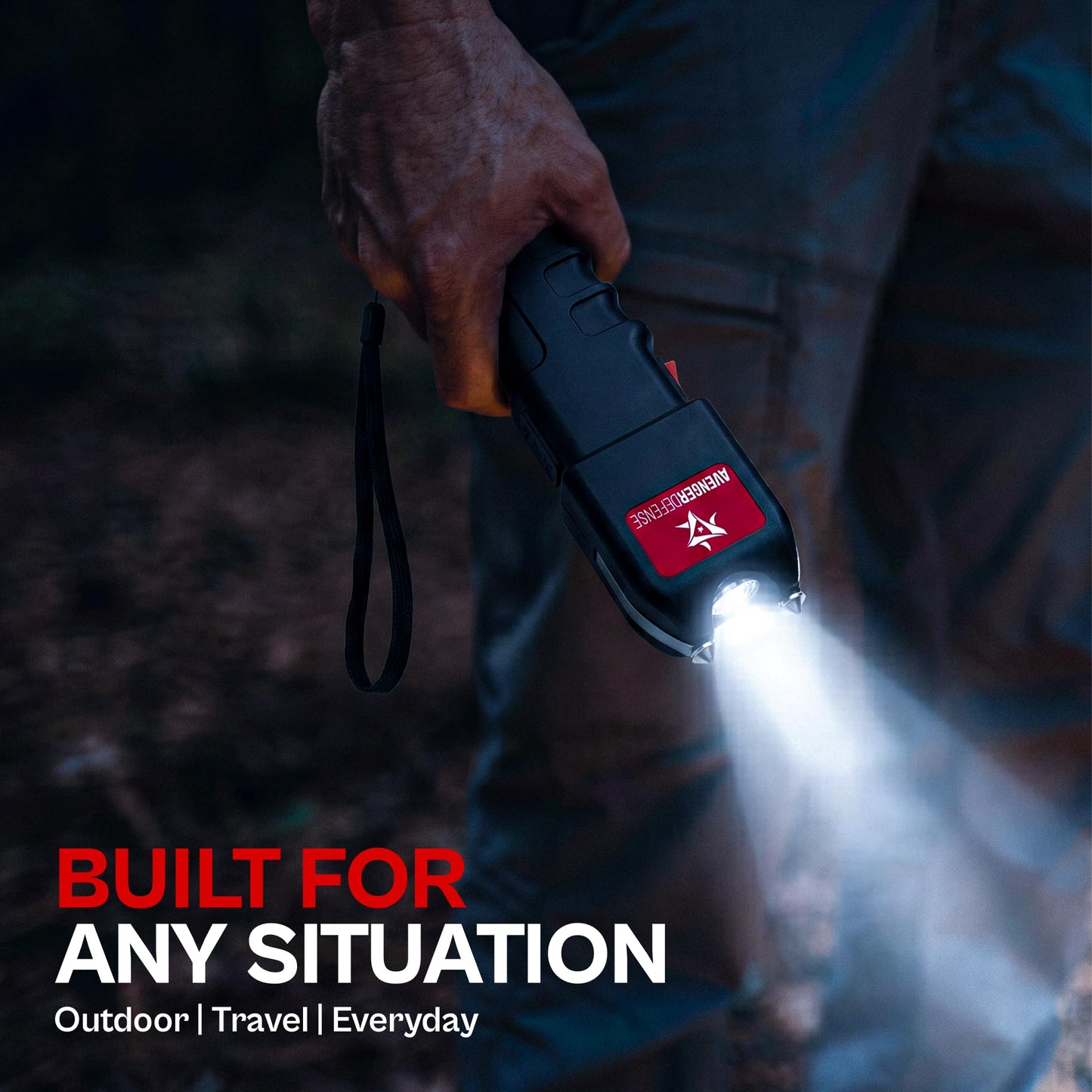 Avenger Defense LED Flashlight Stun Gun for Self Defense- Rechargeable Self-Defense Tool, Strong Electric Charge Effect Stun Gun Flashlight, Compact Design
