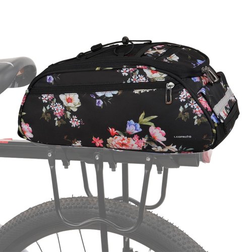 Leopauto Rear Bike Rack Bag, Large Capacity Waterproof Bicycle Trunk Pannier Bike Rear Seat Cargo Bag with Shoulder Strap for Bicycle Rear Rack (Style 1, Black)
