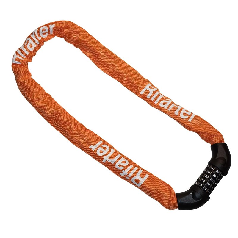 Rifarter Bike Lock Chain Heavy Duty, 5 Digit Combination Anti-Theft Bicycle Lock, 3.2 Feet Long Security Resettable Bike Locks for Road, Mountain Bike, Scooter, Motorcycle, Door, Gate, Fence, Orange