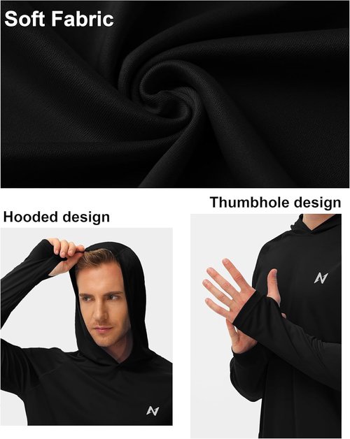 Isnowood Sun Shirt - UPF 50+ Men's Fishing Hoodie | Long Sleeve UV Protection for Outdoor Activities