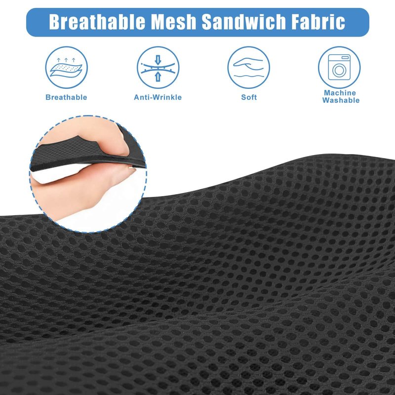 MOSNAI Universal Golf Cart Seat Covers Set for EZGO TXT/RXV, Club Car DS/Precedent, Yamaha G29/ Drive 2 Front Seats, Durable Breathable Bench Seat Covers Washable Polyester Mesh Cloth Without Logo