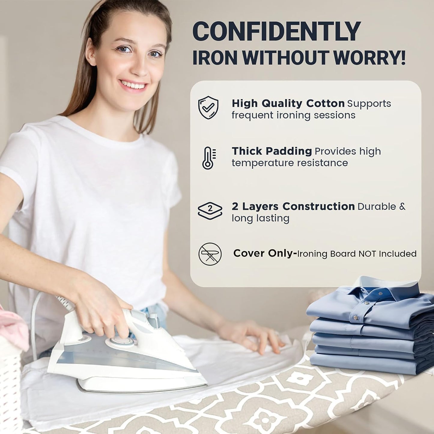 UniSimp Small Ironing Board Cover and Pad 12.5"x30" Small Iron Board Cover with Padding, Tabletop Mini Ironing Board Cover and Pad Small Size, Cotton Canvas, Heat Resistant, Drawstring Closure