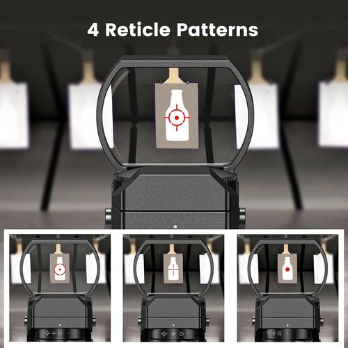 EZshoot Red Green Dot Gun Sight - Holographic Reflex Sight with 4 Adjustable Reticles & 20mm Rail Mount