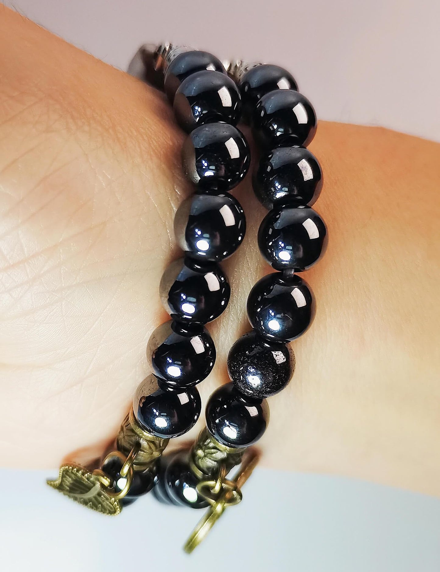 FTWIND Compatible with Fitbit Charge 5/6 Band Agate Natural Gemstone Beads Bracelet for Women Energy Stones Healing Crystal Stretch Chakra Bracelets Tree of Life Obsidian 6"-6½"