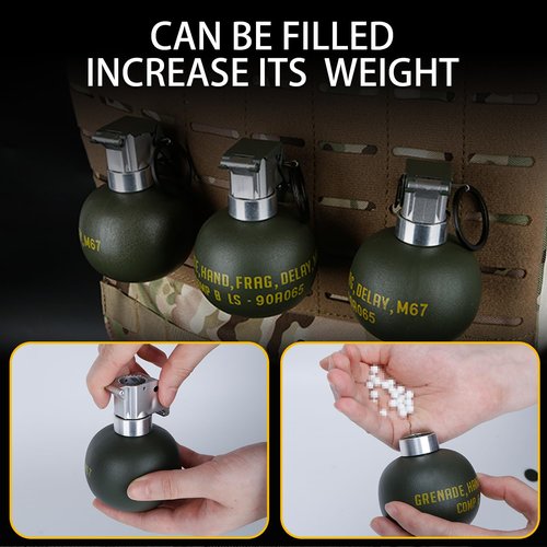 Disratw Airsoft Grenade M67 Toy Plastic CS Hand Grenade Model Tactical Gear Accessories for Army Fans Cosplay Props CS Game for Age 14+ (No Function)