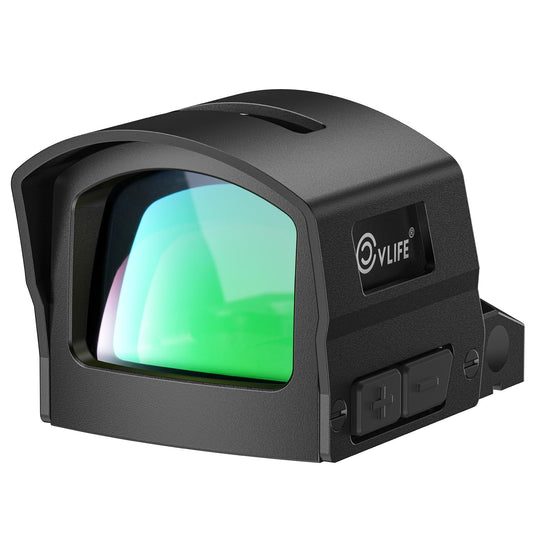 CVLIFE BearMight 5000G Shockproof Auto-Brightness Green Dot Sight for RMS RMSc, 36MOA Circle & 2MOA Green Dot with Hood, Motion Awake Reflex Sight for Compact Pistol, Adapter for MOS/RMR/Picatinny
