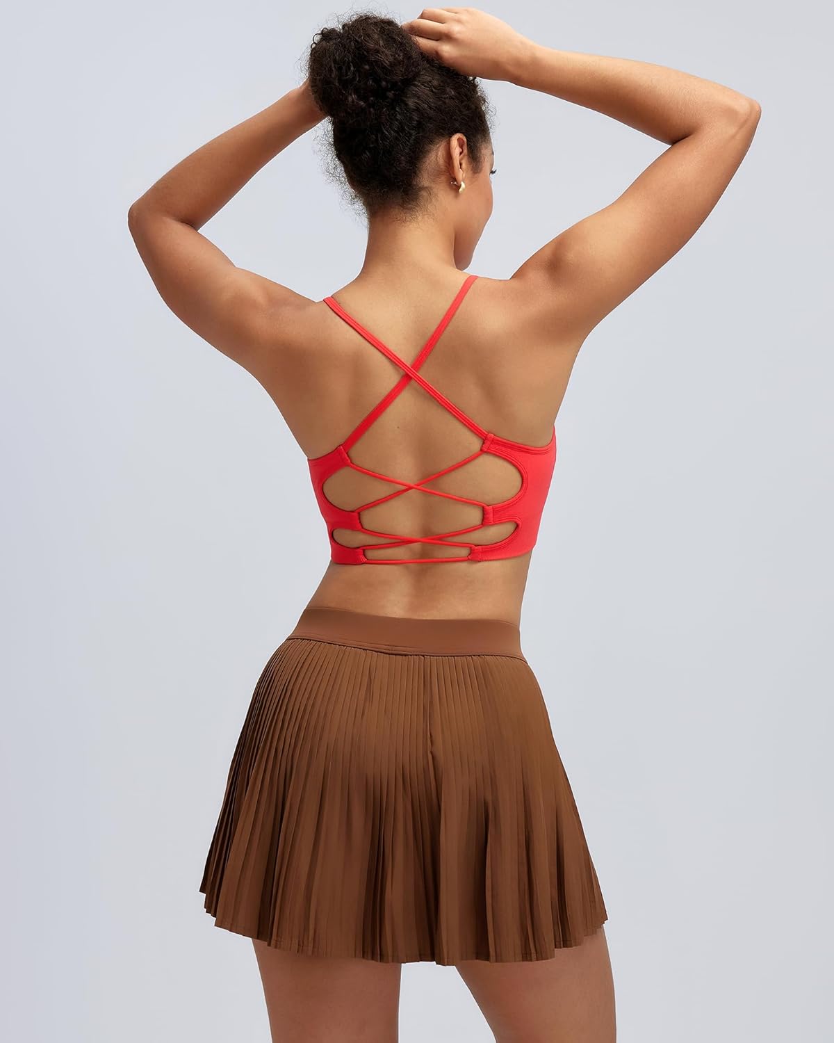 RUNNING GIRL Sports Bra - Seamless Crisscross Back Design with Medium Support & Removable Pads