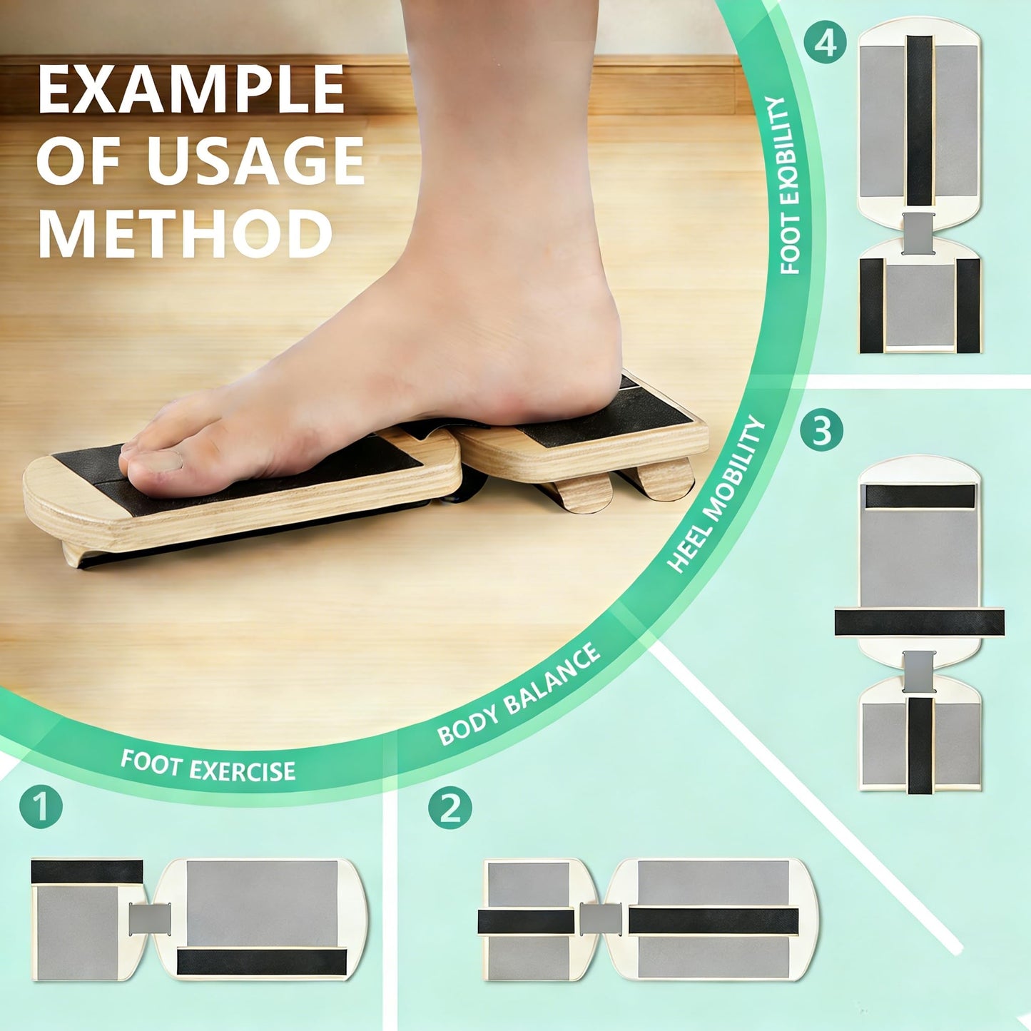 Ankle Balance Board Foot Strengthener with Adjustable Shape Balance Rods for Enhancing Ankle Strength, Posture Correction, and Stability Training (light brown)