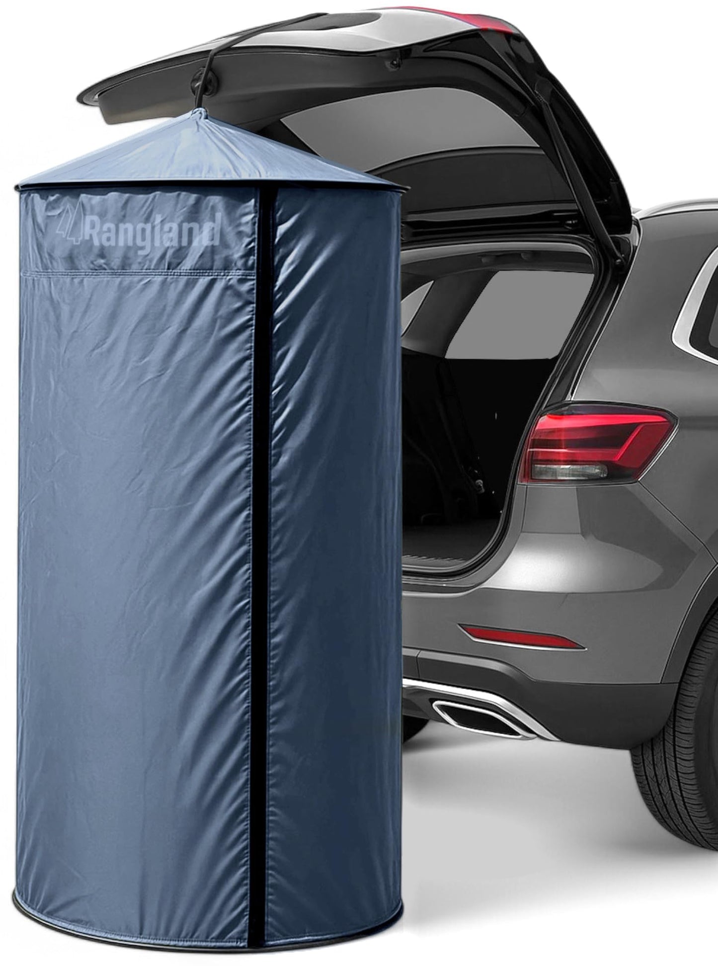 Rangland Instant Changing Tent for SUV Trunk, Easy Pop-Up Privacy Shelter with Liftgate Suction Pod - Portable Dressing Room for Beach, Outdoor Camping Shower, Toilet (Carry-Bag Included), Blue