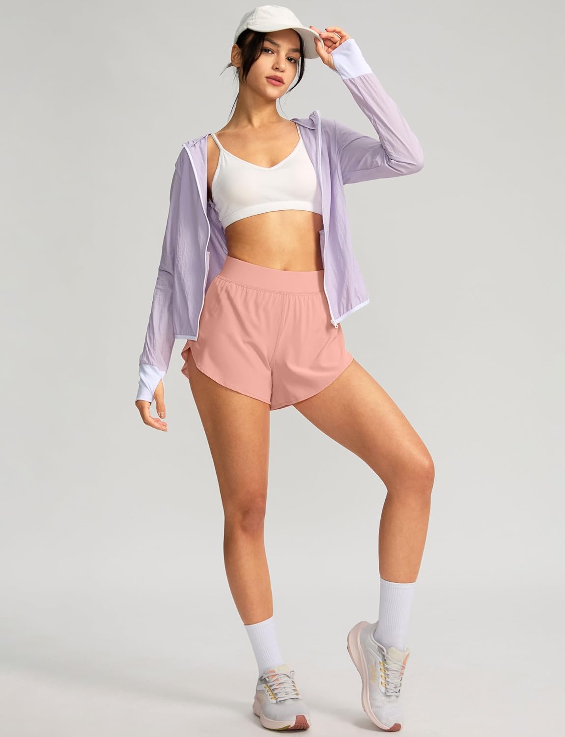 Soothfeel High Waisted Athletic Running Shorts - Quick Dry Dolphin Style for Gym Workouts