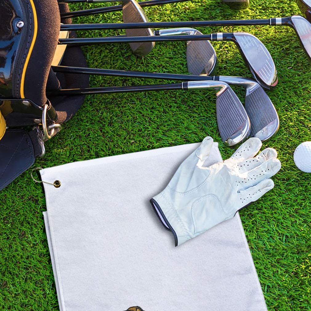 Style In Print Golf Towel Golden Retriever Dog B Cotton Bag Accessories White