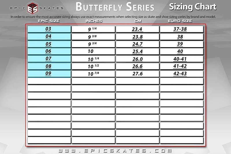 Epic Skates Butterfly Light-up Quad Roller Skates