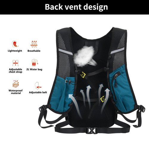 DOJUNS Hiking Backpack Lightweight Travel Backpack 20L Waterproof Hiking Daypacks Camping Backpack for Men Women (Lake Blue)