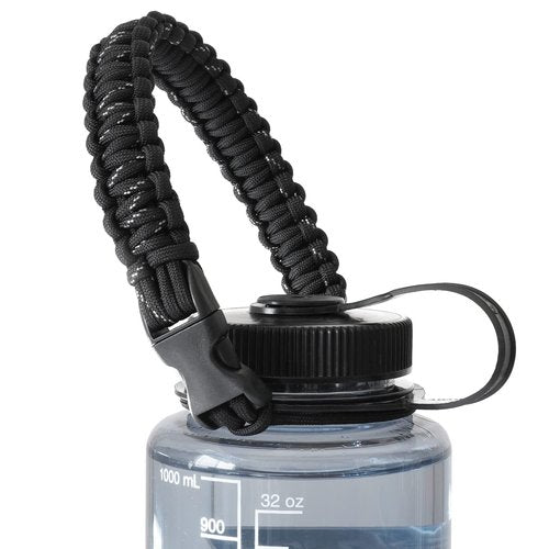 Gearproz Hydrocord Handle for Nalgene Water Bottles, Fits Wide Mouth Water Bottles, Durable Carrier, Secure Accessories, Compatible with 32oz, 36oz, 48oz Water Bottle (Black)