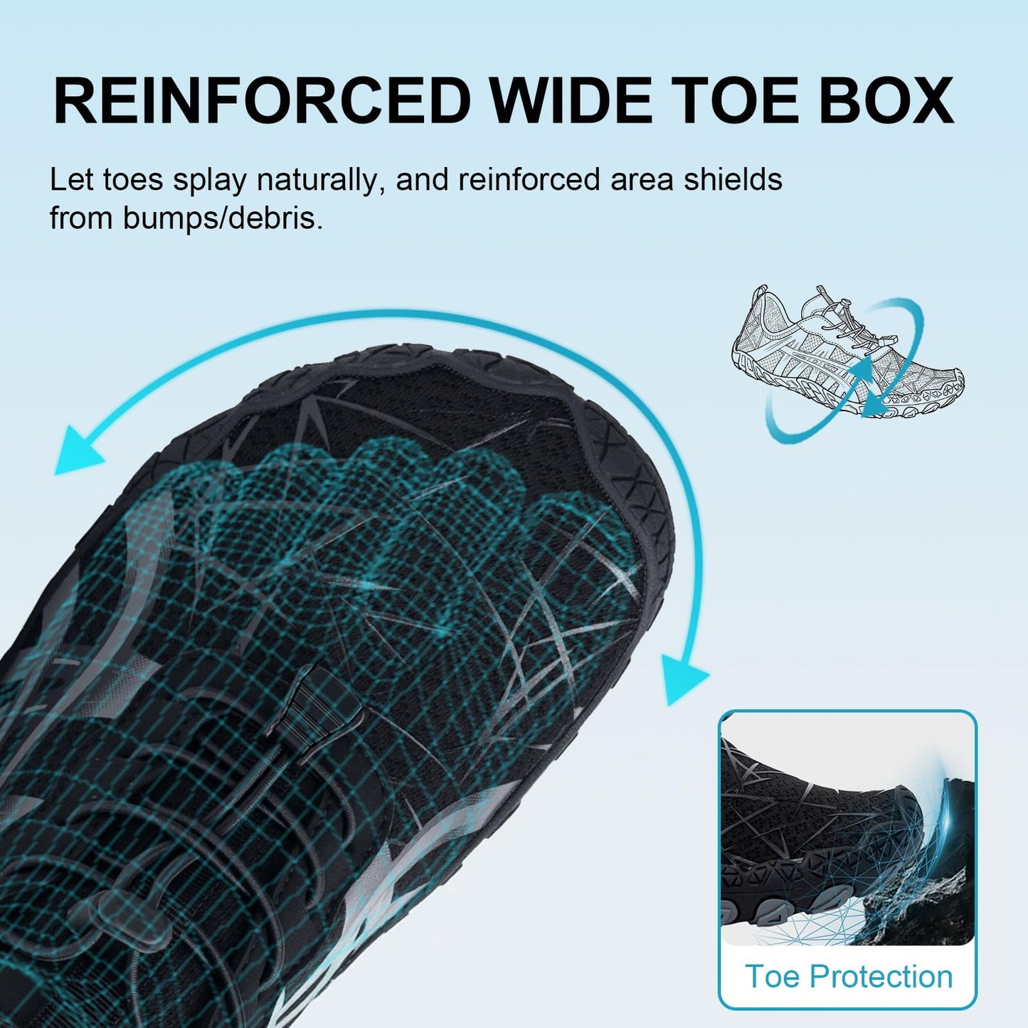 ELETON Barefoot Shoes Women Men Hiking Water Shoes Wide Toe Box Zero Drop