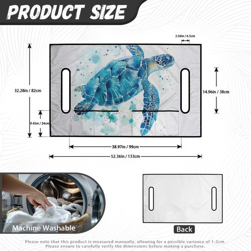 Yspwyqan Blue Sea Turtle Universal Seat Covers for Golf Cart Anti-Slip Easy to Install Protector Golf Cart Easy to Clean Portable Golfs Car Interior Covers Universal Fit EZGO Yamaha Club Car