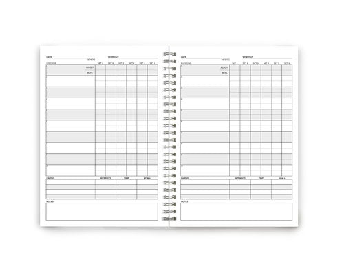 The Gym Log - The perfect logbook to record your Workouts - 8.26 x 5.8 inches with 104 pages and space for 100 workouts