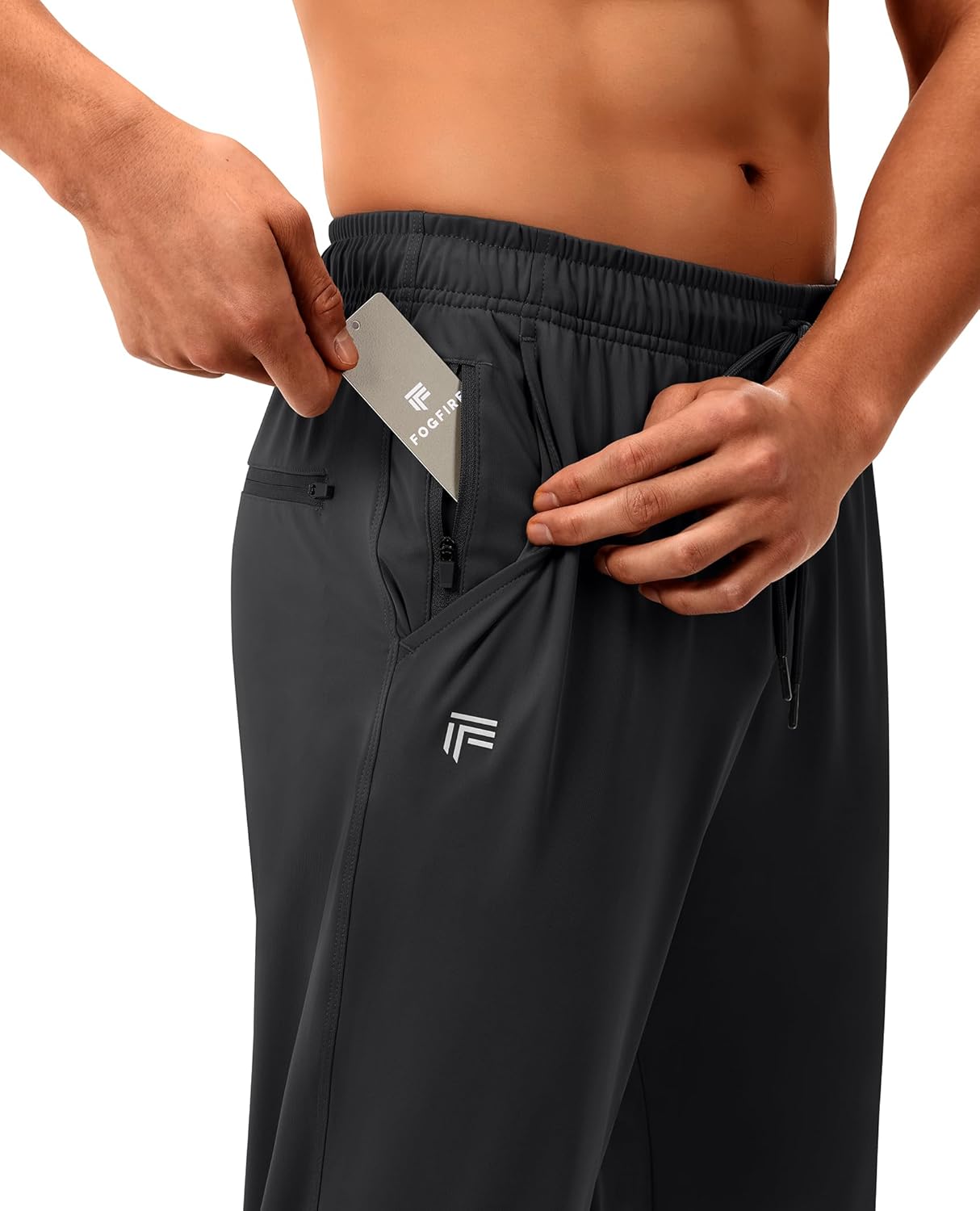 Skiennix Men's Joggers - Lightweight Athletic Sweatpants with Zipper Pockets for Gym & Hiking