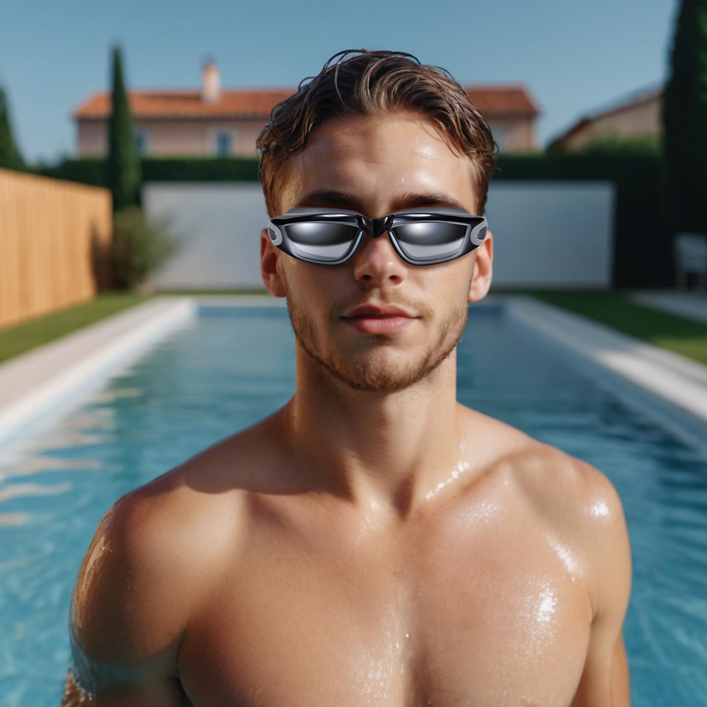 Dizokizo Swim Goggles for Adult Men Women Youth Kids Child with Earplug, Anti-Fog UV Protection Swimming Goggles with HD Lens, Adjustable Silicone Leak-Proof Ergonomic Design with Carry Case (Grey)