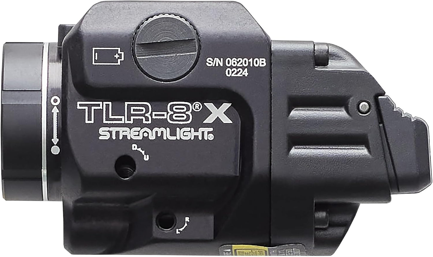 Streamlight TLR-8 Tactical Weapon Light - 500-Lumen with Integrated Red Laser & Mounting Kit | Black