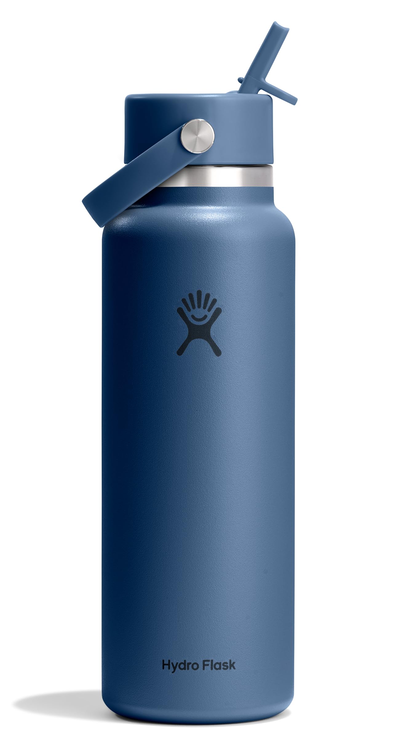 Hydro Flask Water Bottle - Insulated Stainless Steel - Wide Straw Lid, Non Spill, Leakproof in 40 Oz Harbor Blue