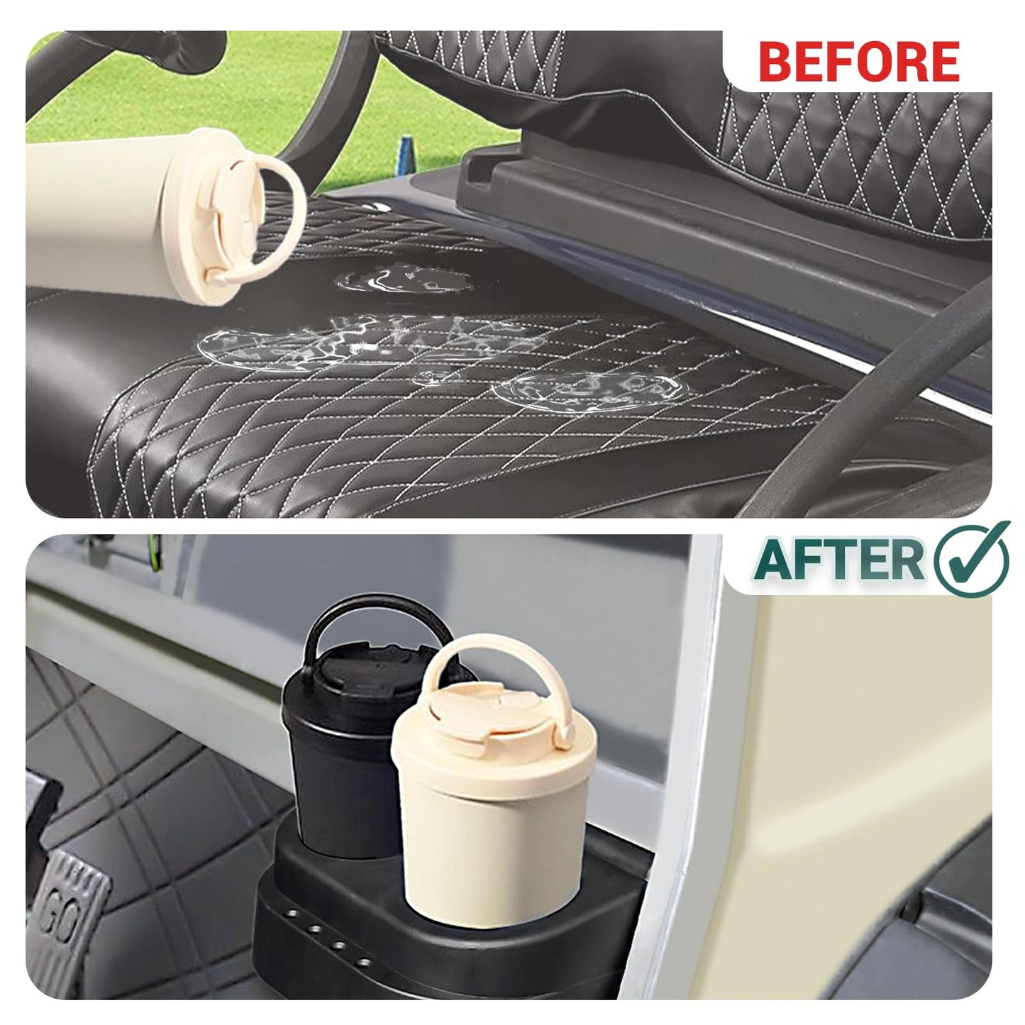 DRIVE UP Club Car DS Dual Cup Holder Kit for DS 1993-Up Golf Carts, 2 Packs