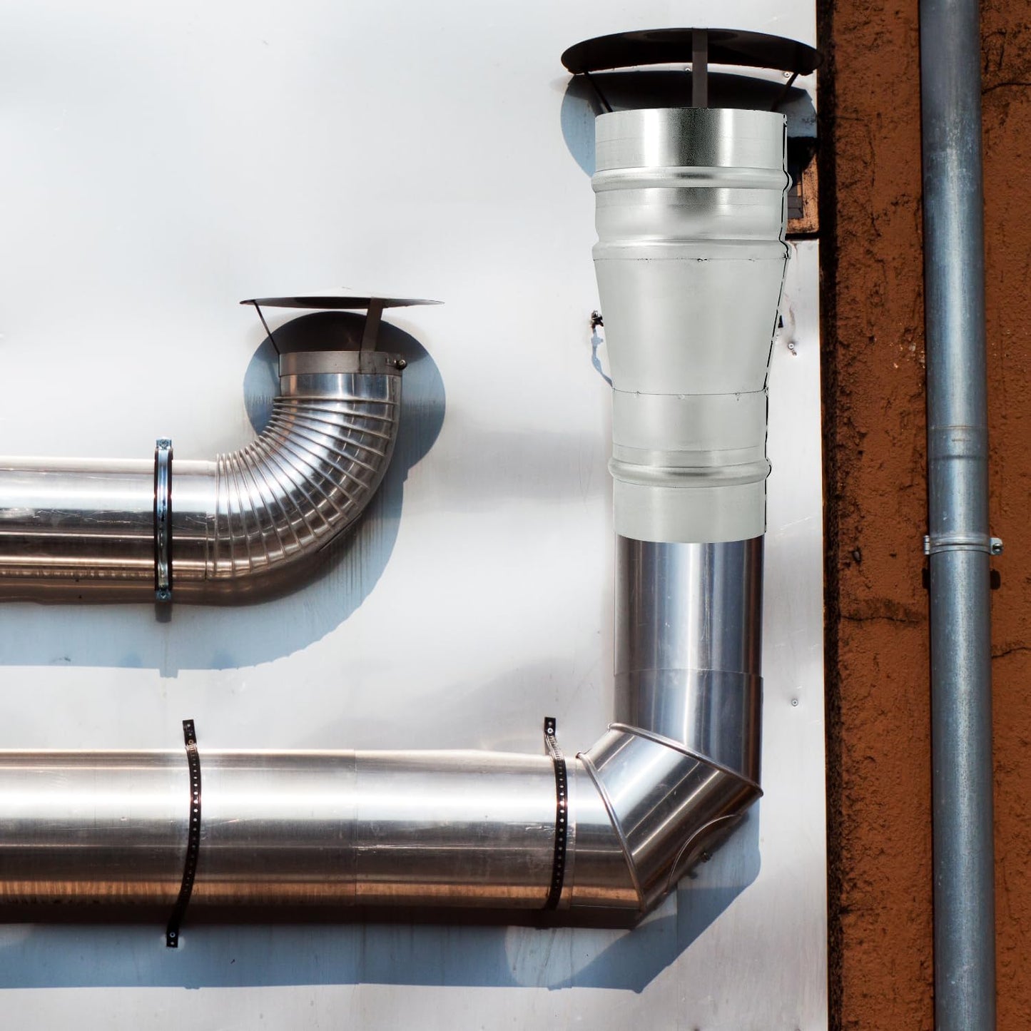 QWORK 4" to 3.15" Duct Reducer, 8.5" Long Steel HVAC Round Reducer Duct Fitting Pipe Increaser