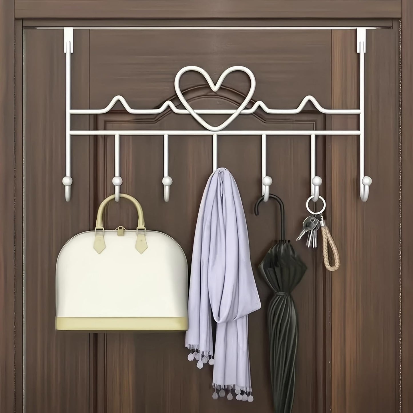 Over The Door Hook, Over Door Hanger for Coat, Towel, Bag, Robe (1 Pack, White)