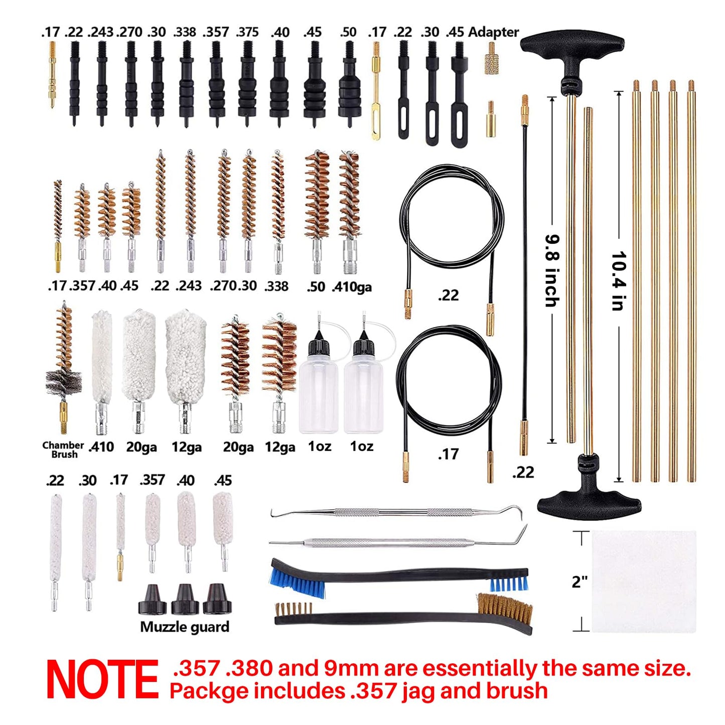 BOOSTEADY Gun Cleaning Kit Universal Gun Cleaning Kit Shotgun Pistol Rifle Cleaning Kit with Lightweight Organized Carrying Case Gun Cleaning Supplies Gun Cleaner Bottle Plastic Jags and Tips