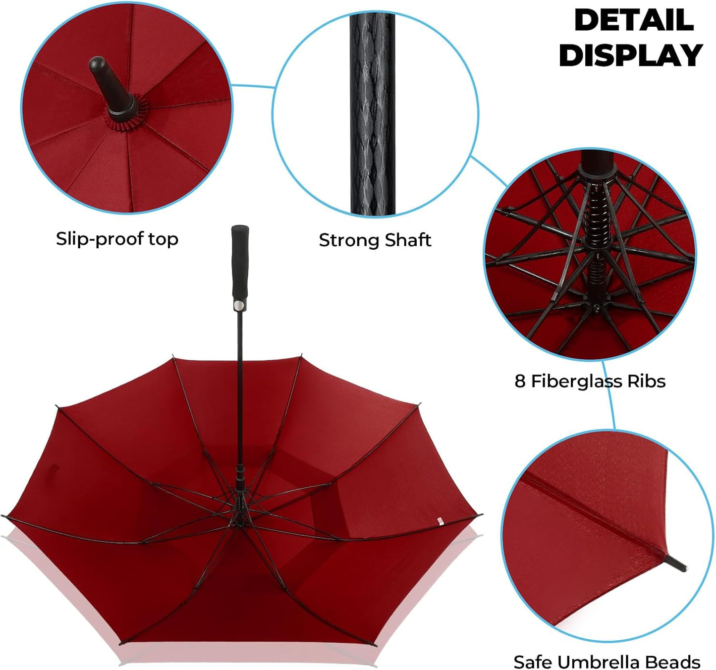 ZDSSM Automatic Open Golf Umbrella - Extra Large 54/62/68/72 Inch Double Canopy | Windproof & Waterproof
