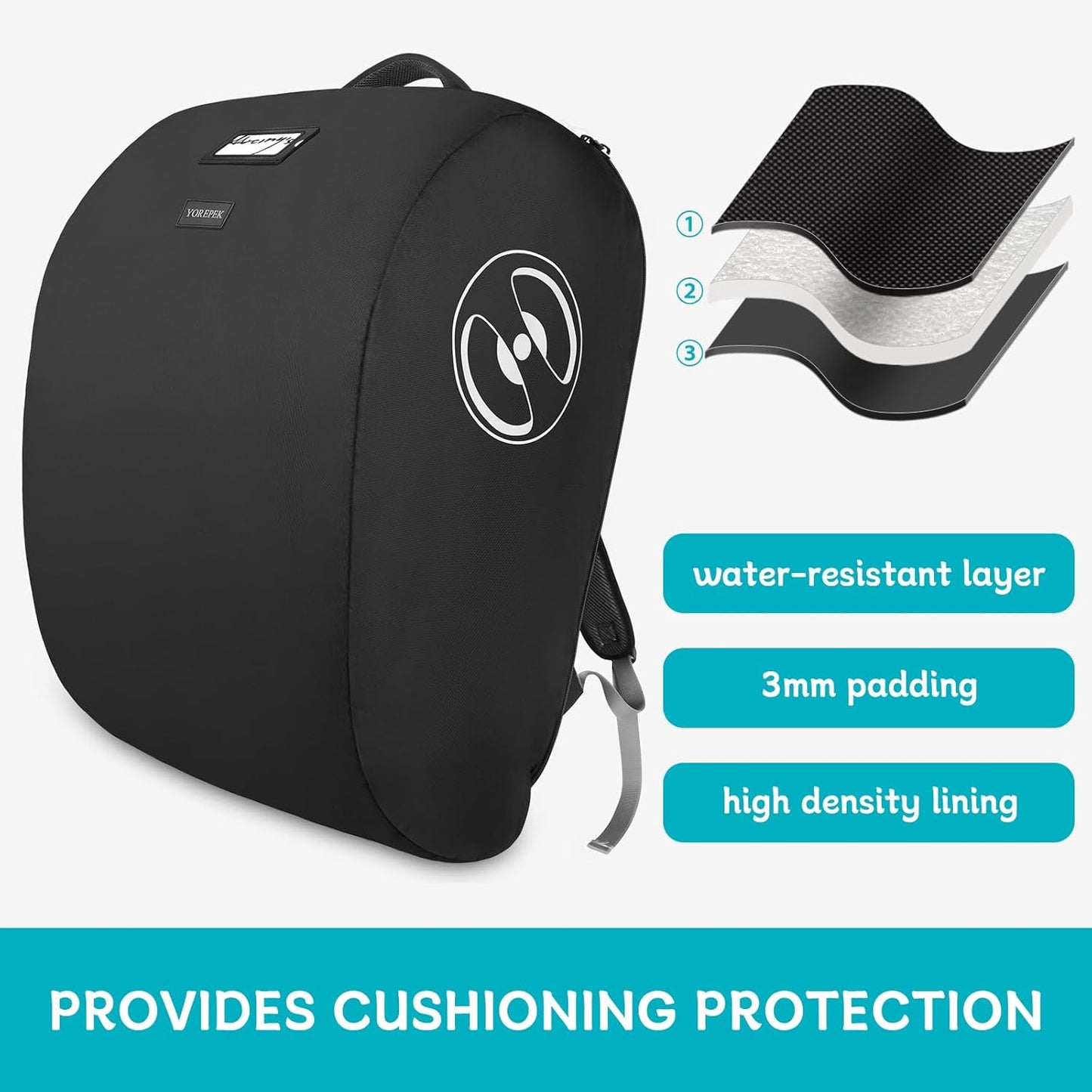 YOREPEK Padded Car Seat Travel Bag - Fits Doona Car Seat & Stroller | Lockable Zipper, Foldable Design