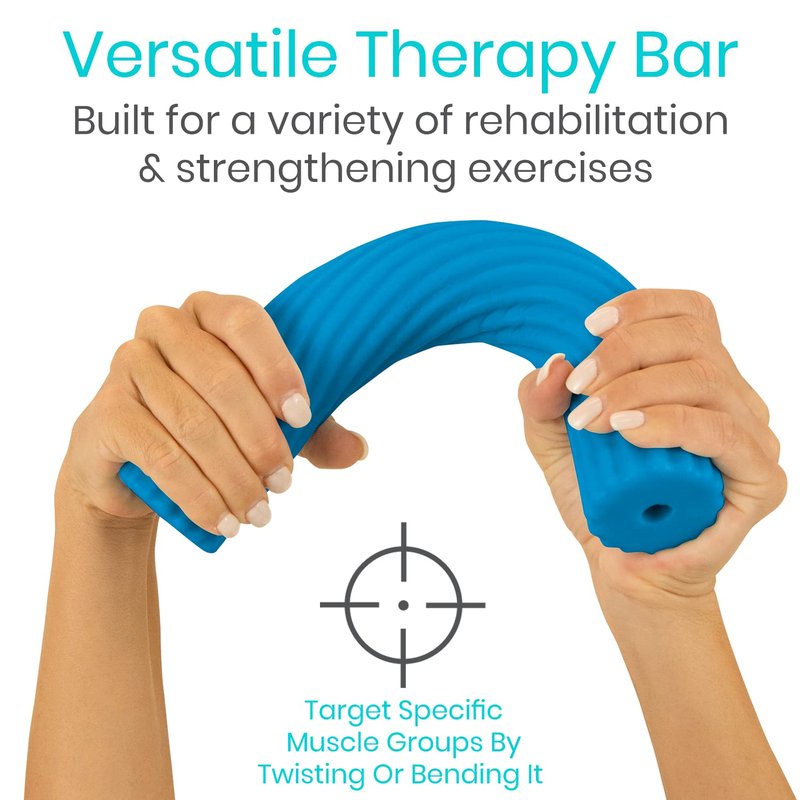 Vive Flex Therapy Bar for Tennis Elbow Relief (Medium) - Physical Therapy Aid, Improve Tendonitis & Grip Strength - Resistance for Golfers, Hand, Epicondylitis, Equipment- Strengthens Wrist & Forearm