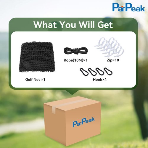 Golf Net - 10x30ft Driving Net for Backyard & Garage, Heavy Duty Nylon Netting