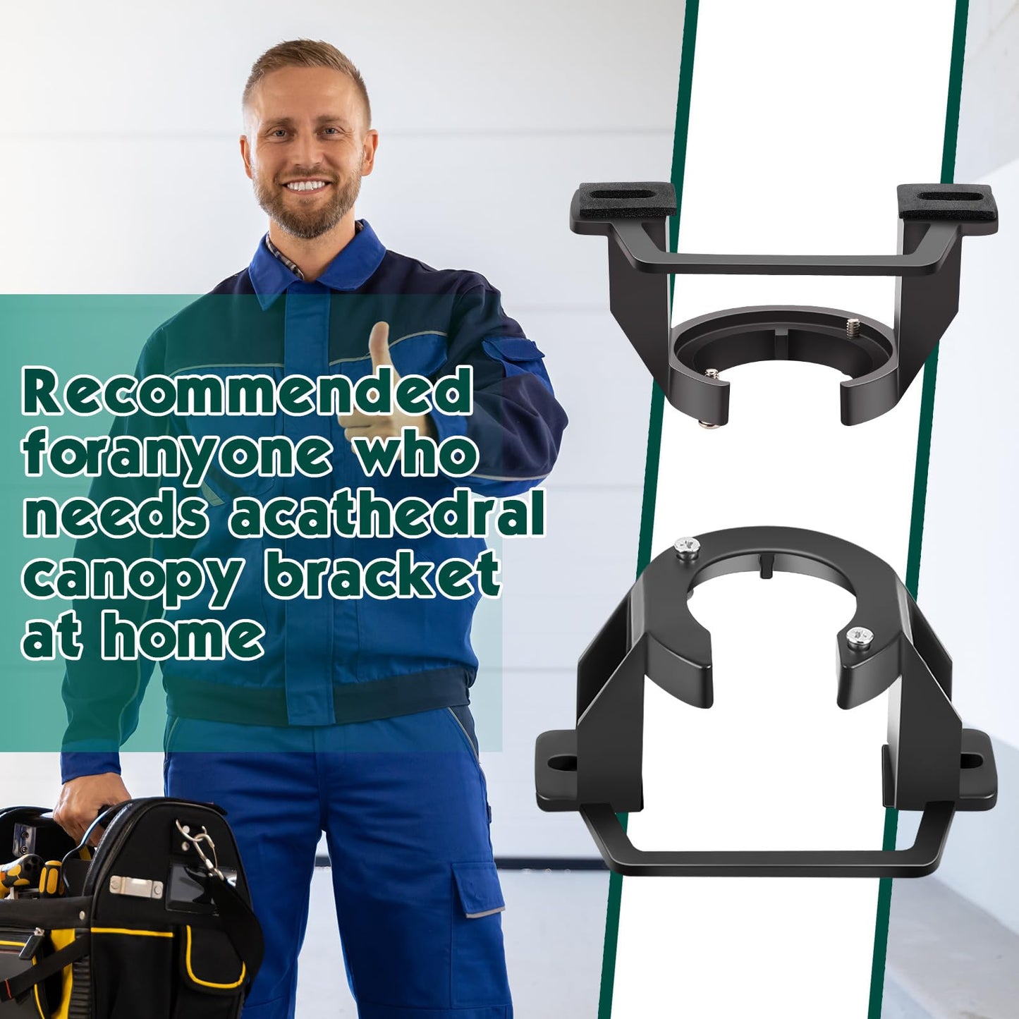 Zonon Ceiling Fan Mounting Bracket Ceiling Fan Mounting Kits for Cathedral Canopy Living Room, Black(1 Pcs,Without Wire)