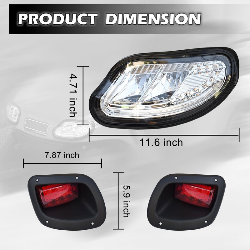 Shu-Ran Golf Cart Headlight Taillight for TXT freedom T48 2014-Up