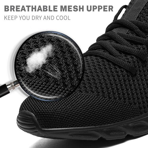 YOSFDC Men's Running Shoes Walking Slip On Comfortable Tennis Breathable Non Slip Athletic Gym Workout Cross Training Fashion Sneakers,Black,11