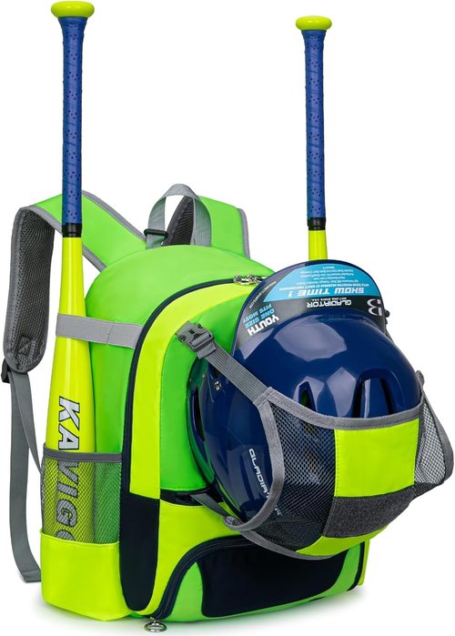 KAVIGOR 2026 Youth Baseball & Softball Bag - Ultra-Light Tball Backpack with Shoe Compartment & Helmet Holder