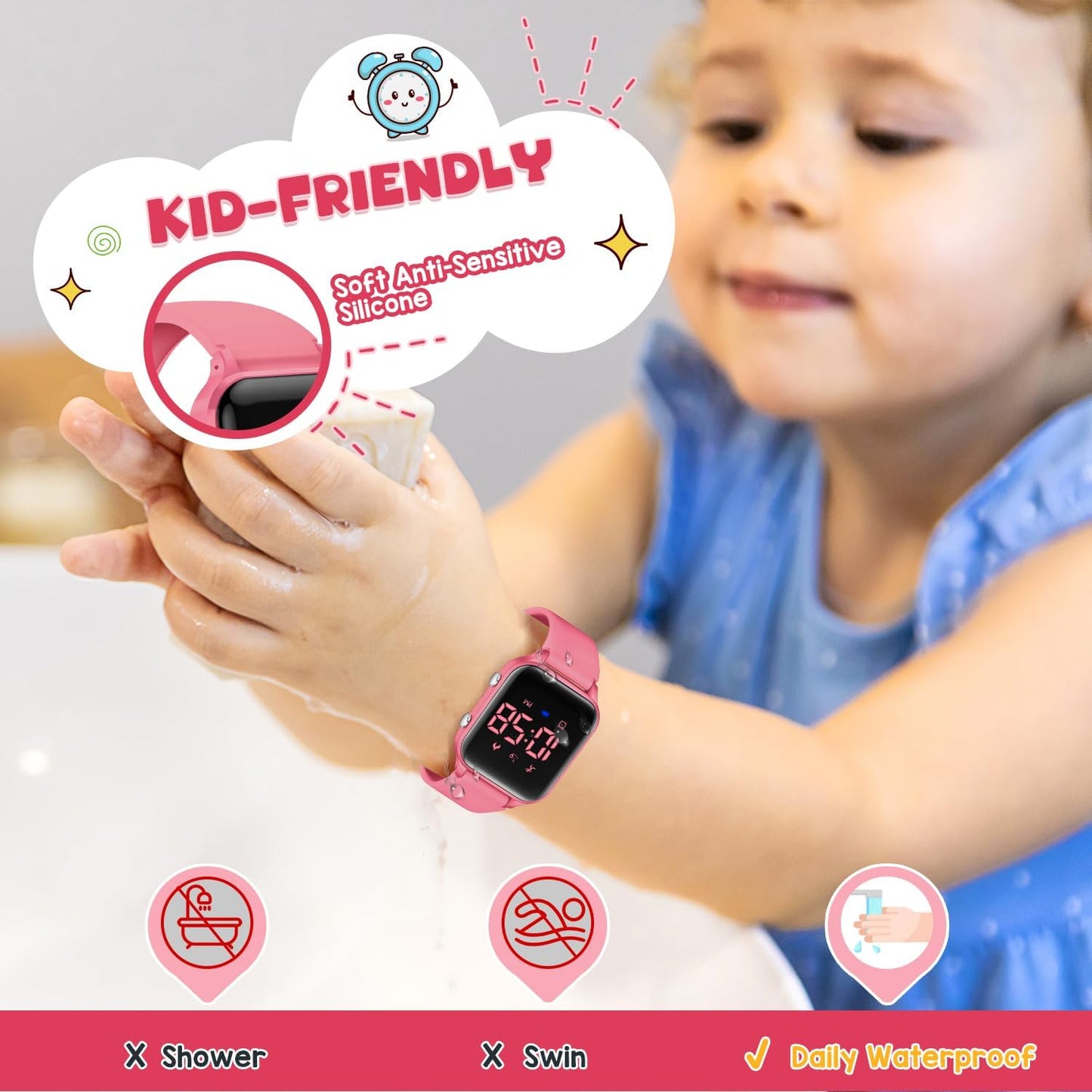 Skiennix Kids Digital Sports Watch - Waterproof Fitness Tracker with Pedometer & Alarm | Ages 5-14