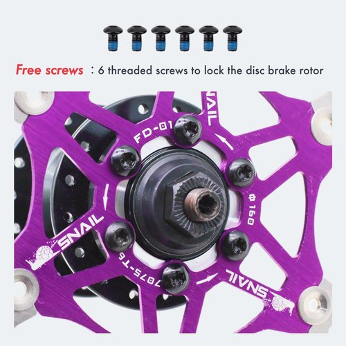 DJC Bike Brake Disc Rotor MTB Floating Brake Disc 160mm 180mm 203mm with 6 bolts Road Bike MTB BMX Steel Aluminum Brake Disc (1# black, 180mm)