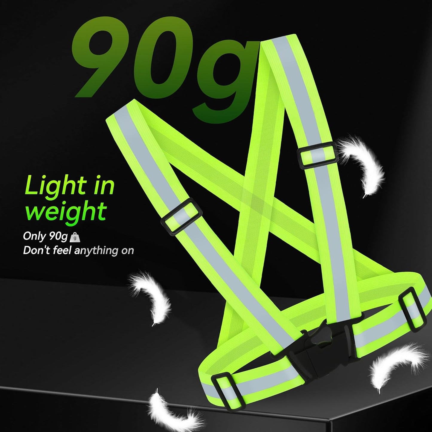 Skiennix Reflective Vest | High Visibility Adjustable Safety Gear for Running, Hiking, Dog Walking