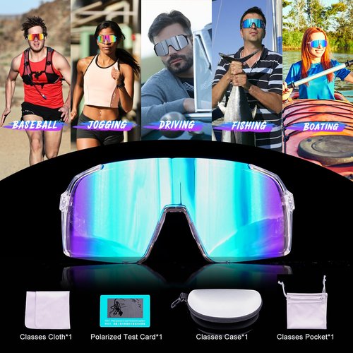 Semjar Cycling Glasses Mens Womens Boys,Polarized Sports Baseball Sun Glasses,UV Protection Big Sunglasses for Softball Beach Volleyball Biking MTB